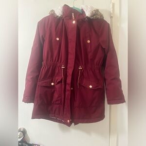Ultimate Girl's Burgundy Parka Jacket size 14/16
